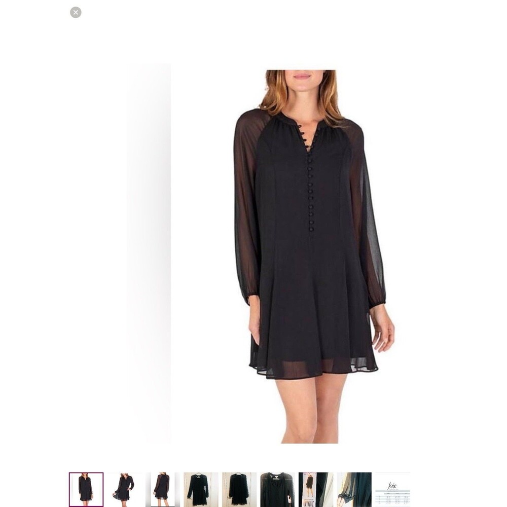 JOIE Women’s Dress Small Black Ballon Sleeve New With Tags NWT Lightweight